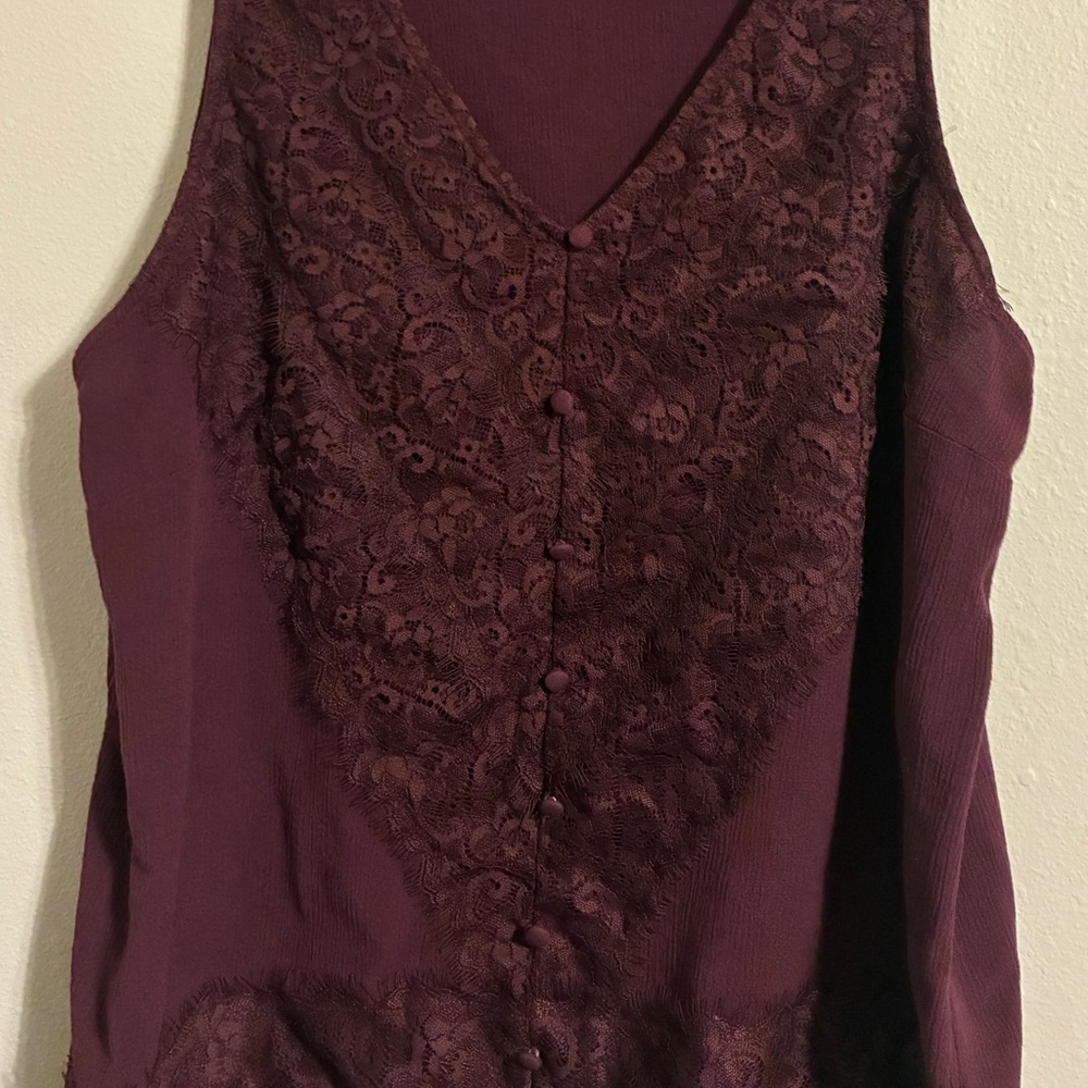 Maurices Plum Lace Detail Blouse womens xxl